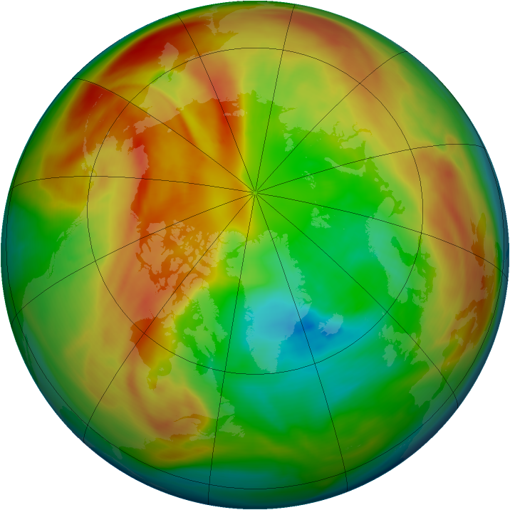 Arctic ozone map for 10 March 2005